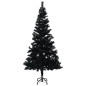 Arbre de Noël artificiel pré éclairé et boules noir 240 cm PVC