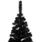 Arbre de Noël artificiel pré éclairé et boules noir 240 cm PVC