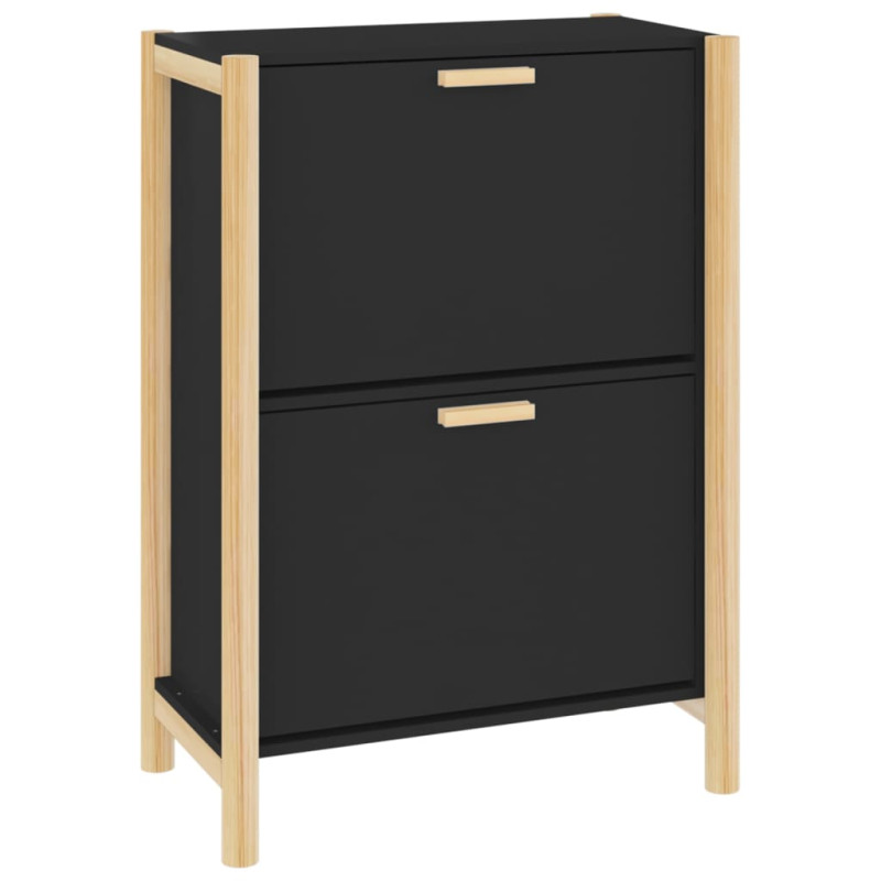 Armoire à chaussures Noir 57,5x33x80 cm Bois d ingénierie