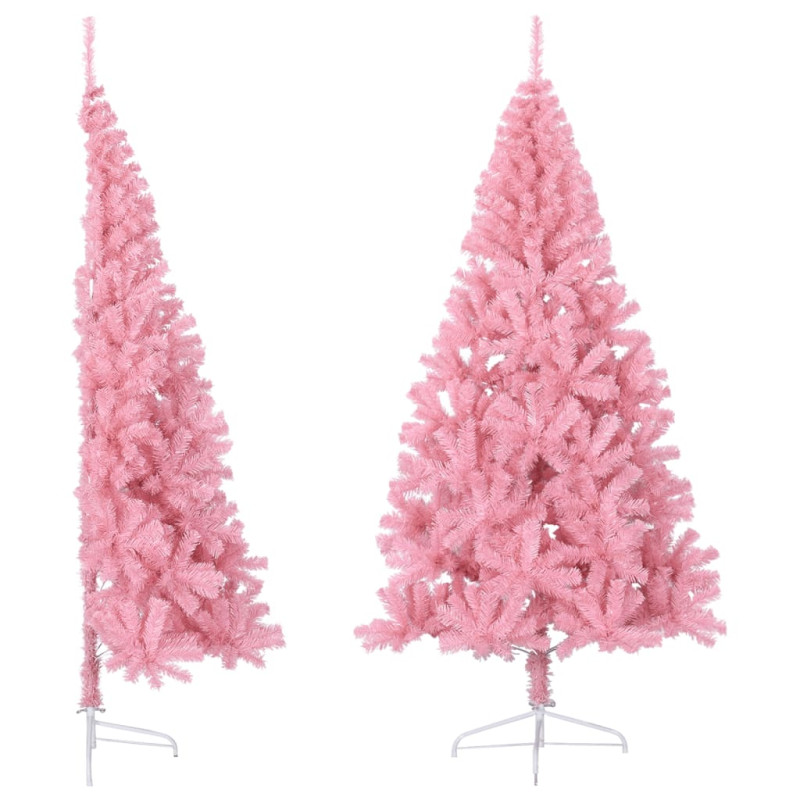 Demi sapin de Noël artificiel avec support Rose 240 cm PVC