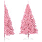 Demi sapin de Noël artificiel avec support Rose 240 cm PVC