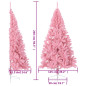 Demi sapin de Noël artificiel avec support Rose 240 cm PVC