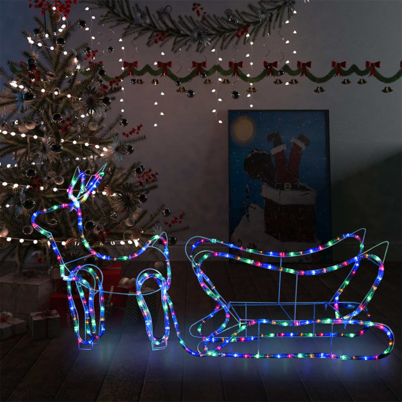 Décoration de Noël d extérieur Renne et traîneau 252 LED