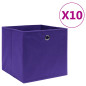 Boîtes de rangement 10 pcs Tissu intissé 28x28x28 cm Violet