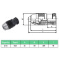 Mandrin de perçage MT3 B18 avec plage de serrage de 16 mm