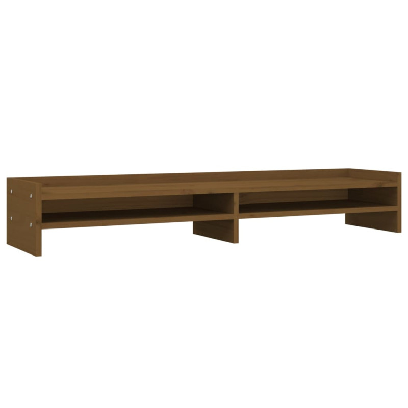 Support de moniteur Marron miel 100x24x16 cm Bois de pin solide