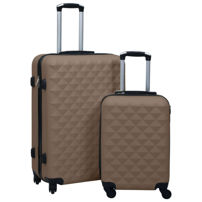 Ensemble de valises rigides 2 pcs Marron ABS