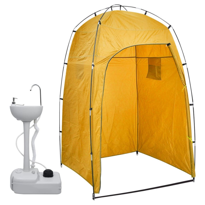 Support de lavage des mains de camping portable avec tente 20 L