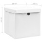 Boîtes de rangement avec couvercles 4 pcs 28x28x28 cm Blanc