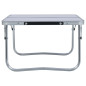 Table pliable de camping Blanc Aluminium 60x40 cm