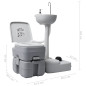 Toilette portable de camping et support à laver les mains Gris