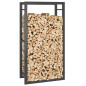 Portant de bois de chauffage Noir mat 50x28x94 cm Acier