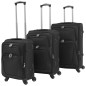 Ensemble de valises souples 3 pcs Noir