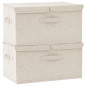 Boîtes de rangement 2 pcs Tissu 50x30x25 cm Crème