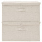 Boîtes de rangement 2 pcs Tissu 50x30x25 cm Crème