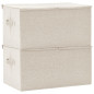 Boîtes de rangement 2 pcs Tissu 50x30x25 cm Crème