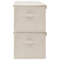 Boîtes de rangement 2 pcs Tissu 50x30x25 cm Crème