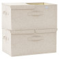 Boîtes de rangement 2 pcs Tissu 50x30x25 cm Crème