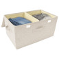 Boîtes de rangement 2 pcs Tissu 50x30x25 cm Crème