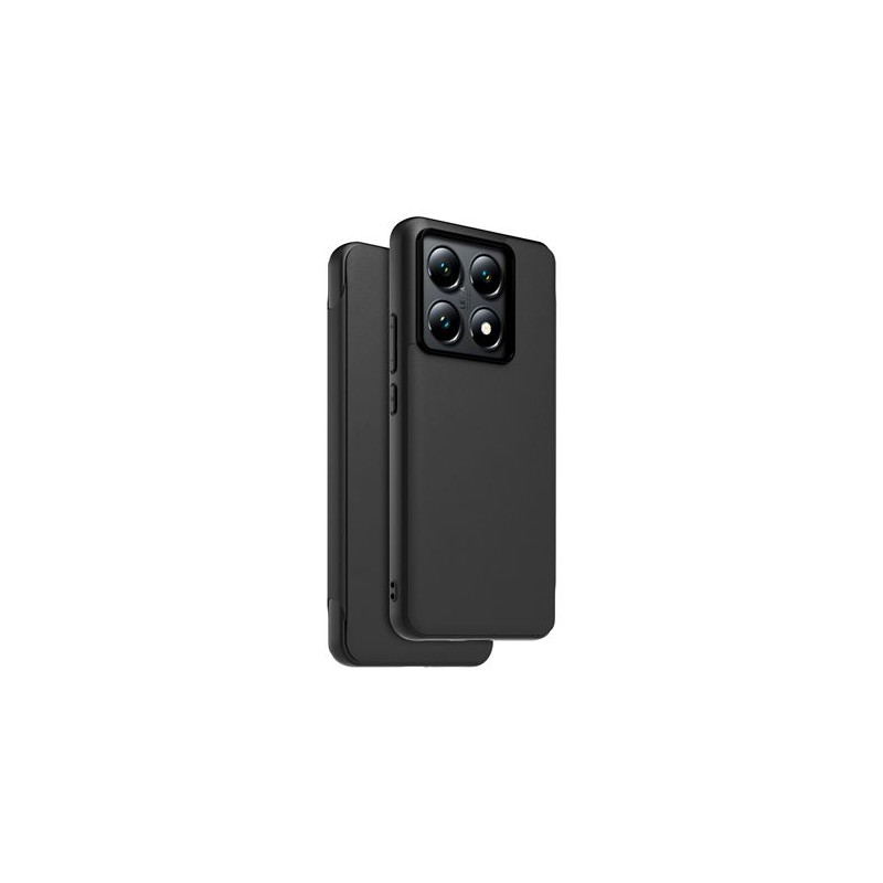 Coque à rabat avec touché peau avec dragonne amovible Made For Xiaomi pour Xiaomi 14T Noir