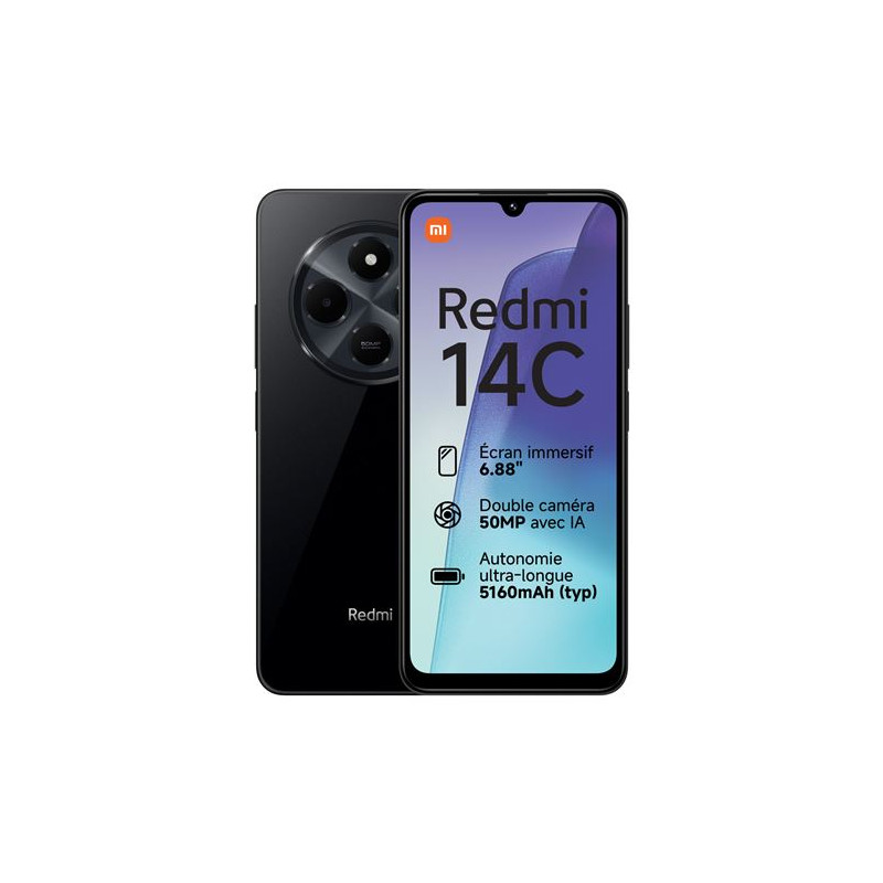 Smartphone Xiaomi Redmi 14C 6,88" Double SIM 256 Go Noir