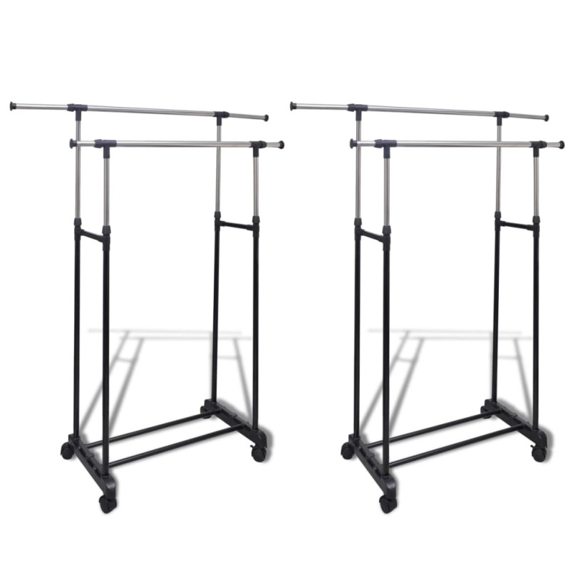 Porte manteaux réglables 2 pcs 2 rails d accrochage