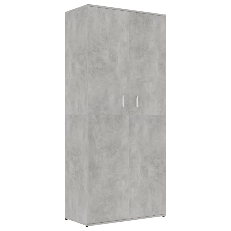 Armoire à chaussures Gris béton 80x39x178 cm Bois d ingénierie