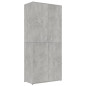 Armoire à chaussures Gris béton 80x39x178 cm Bois d ingénierie