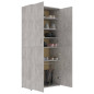 Armoire à chaussures Gris béton 80x39x178 cm Bois d ingénierie