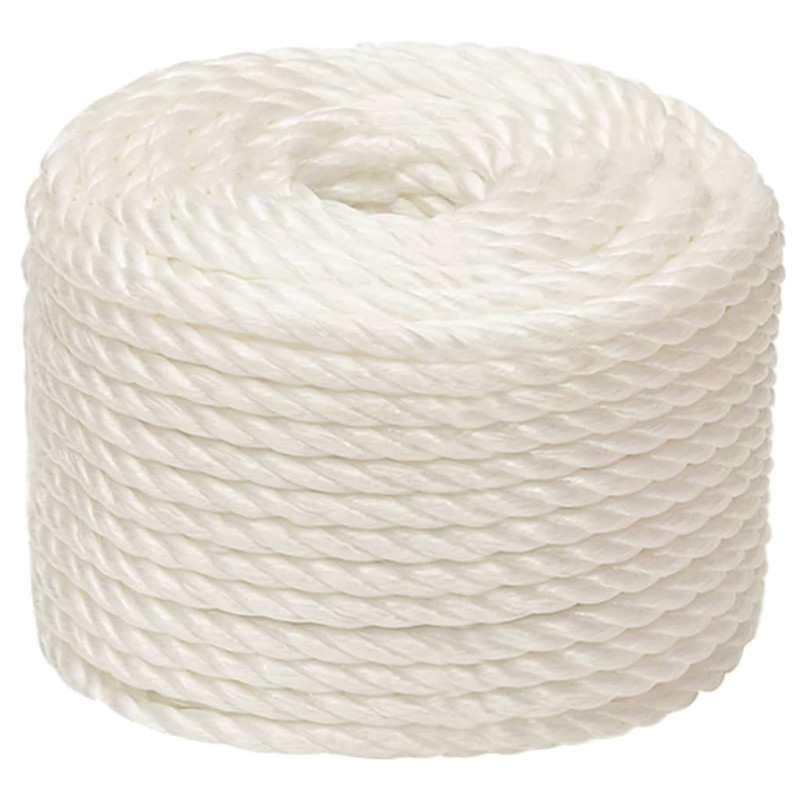 Corde de travail Blanc 10 mm 50 m polypropylène