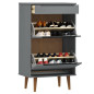 Armoire à chaussures MOLDE Gris 59,5x35x103 cm Bois de pin