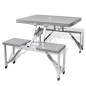 Ensemble de table pliable de camping avec 4 tabourets aluminium