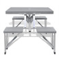 Ensemble de table pliable de camping avec 4 tabourets aluminium