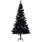 Arbre de Noël artificiel pré éclairé et boules noir 150 cm PVC