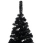 Arbre de Noël artificiel pré éclairé et boules noir 150 cm PVC