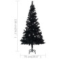 Arbre de Noël artificiel pré éclairé et boules noir 150 cm PVC