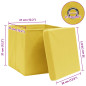 Boîtes de rangement et couvercles 10 pcs Jaune 32x32x32cm Tissu