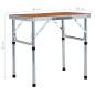 Table pliable de camping Aluminium 60x45 cm