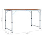 Table pliable de camping Aluminium 120x60 cm