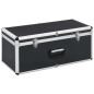 Boîtes de rangement 2 pcs Noir Aluminium 