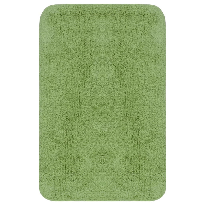 Jeu de tapis de salle de bain 3 pcs Tissu Vert