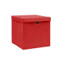 Boîtes de rangement avec couvercles 10 pcs 28x28x28 cm Rouge