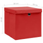 Boîtes de rangement avec couvercles 10 pcs 28x28x28 cm Rouge