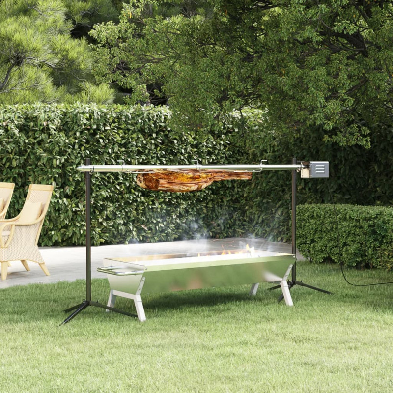 Barbecue automatique et moteur acier inoxydable 150x46,5x82,5cm