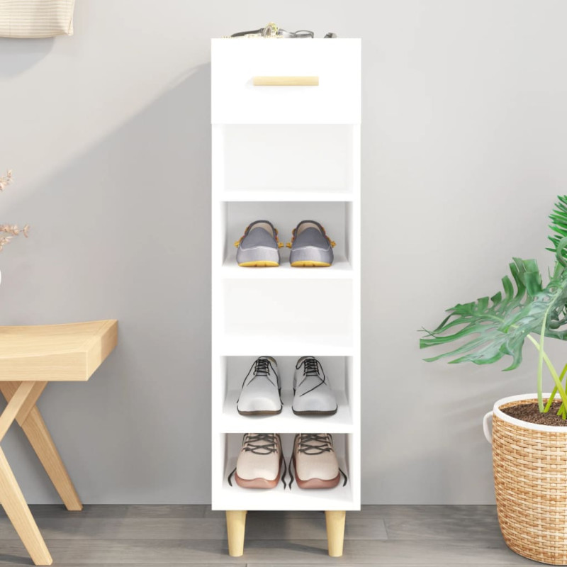 Armoire à chaussures Blanc 30x35x105 cm Bois d ingénierie