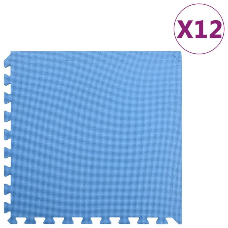 Tapis de sol 12 pcs 4,32㎡ Mousse EVA Bleu