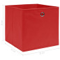 Boîtes de rangement 10 pcs Rouge 32x32x32 cm Tissu