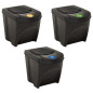 Poubelles empilables 3 pcs Anthracite 75 L 