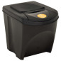 Poubelles empilables 3 pcs Anthracite 75 L 