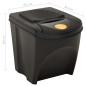 Poubelles empilables 3 pcs Anthracite 75 L 